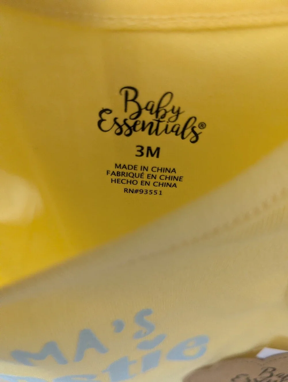 Baby Essentials Yellow 'Mama's Bestie' Baby Onesie Set with Blue Text
